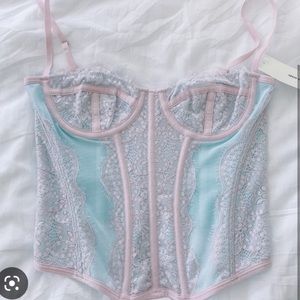 Urban Outfitters modern love corset top in Sky